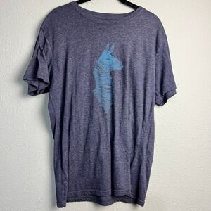 Cotopaxi Graphic T Shirt Llama Design Mens M Blue Organic Cotton Recycled Poly